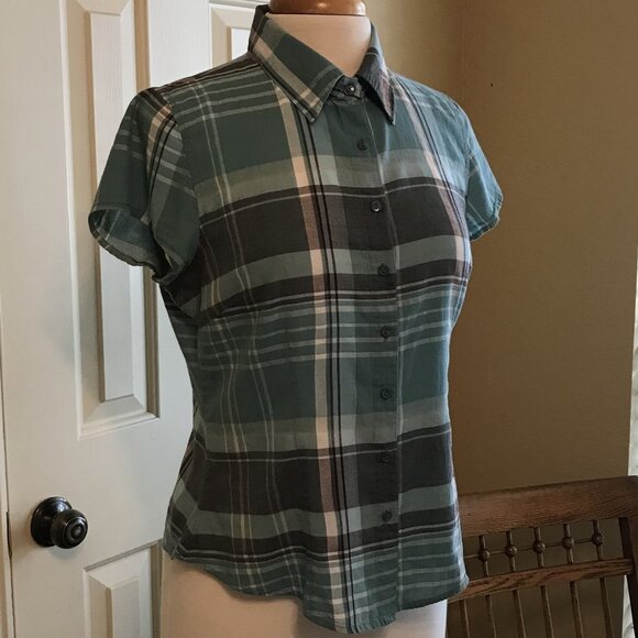 Vintage Cap Sleeve Button Down Blouse - Size PM - Picture 2 of 6